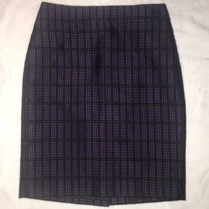 Ann Taylor Black/Purple Pencil Skirt